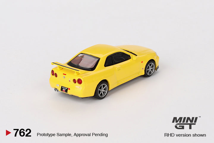 [Preorder] Mini GT 1:64 Nissan Skyline GT-R (R34)  V-Spec  Lightning Yellow