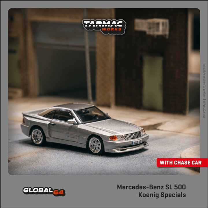 Tarmac Works 1:64 Mercedes-Benz SL 500 Koenig Specials Silver T64G-045-SL