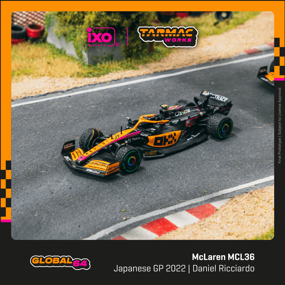 [Preorder] Tarmac Works 1:64 McLaren MCL36 Japanese Grand Prix 2022 - Daniel Ricciardo