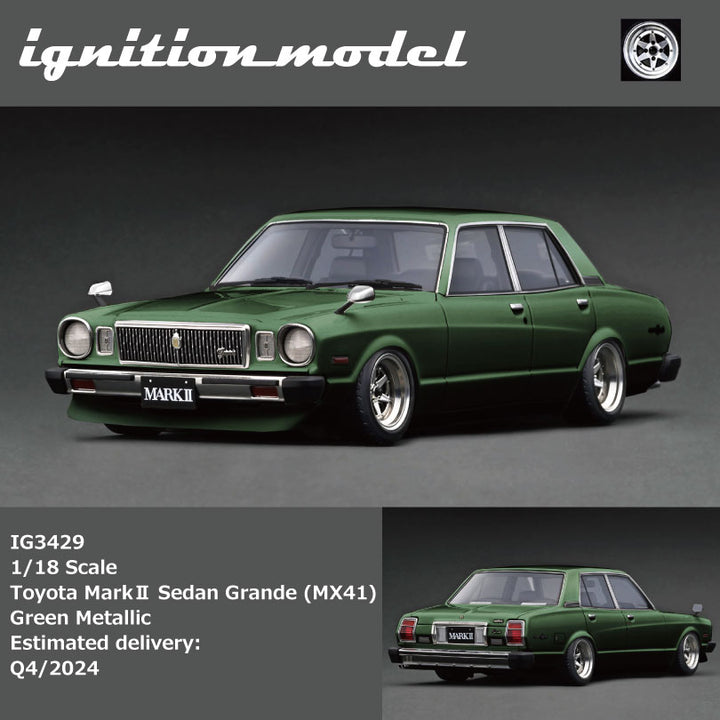 [Preorder] Ignition Model 1:18 Toyota MarkⅡ Sedan Grande (MX41) Green Metallic