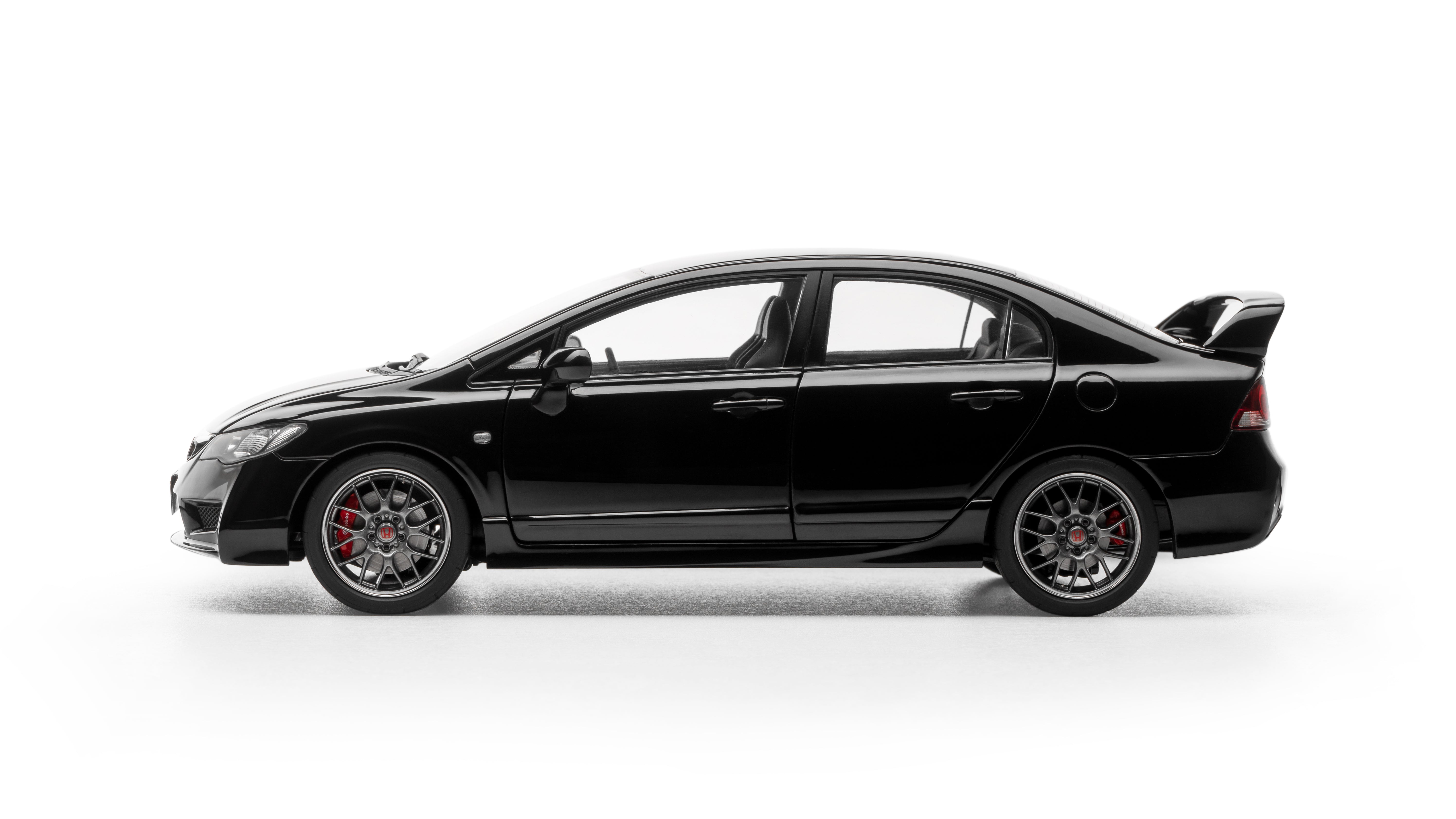 1/18 Honda Civic Type R マットブラック 1/18 Well Honda Civic Type-R (FD2) Black Diecast Car Model