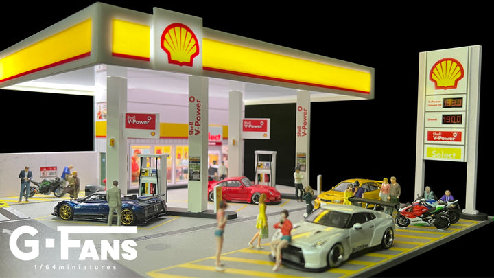 [Preorder] G-Fans 1:64 Shell Gas Station Diorama