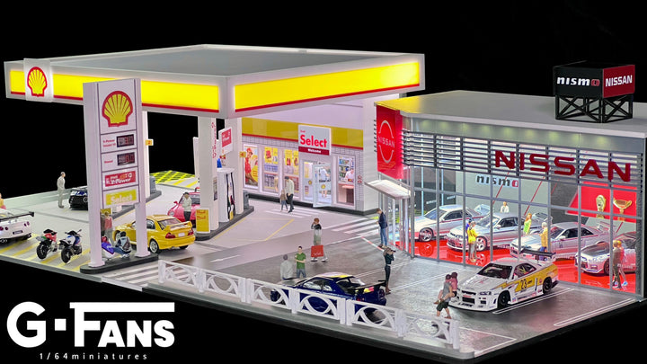 [Preorder] G-Fans 1:64 Shell Gas Station Diorama