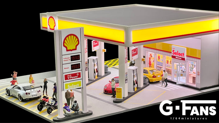 [Preorder] G-Fans 1:64 Shell Gas Station Diorama