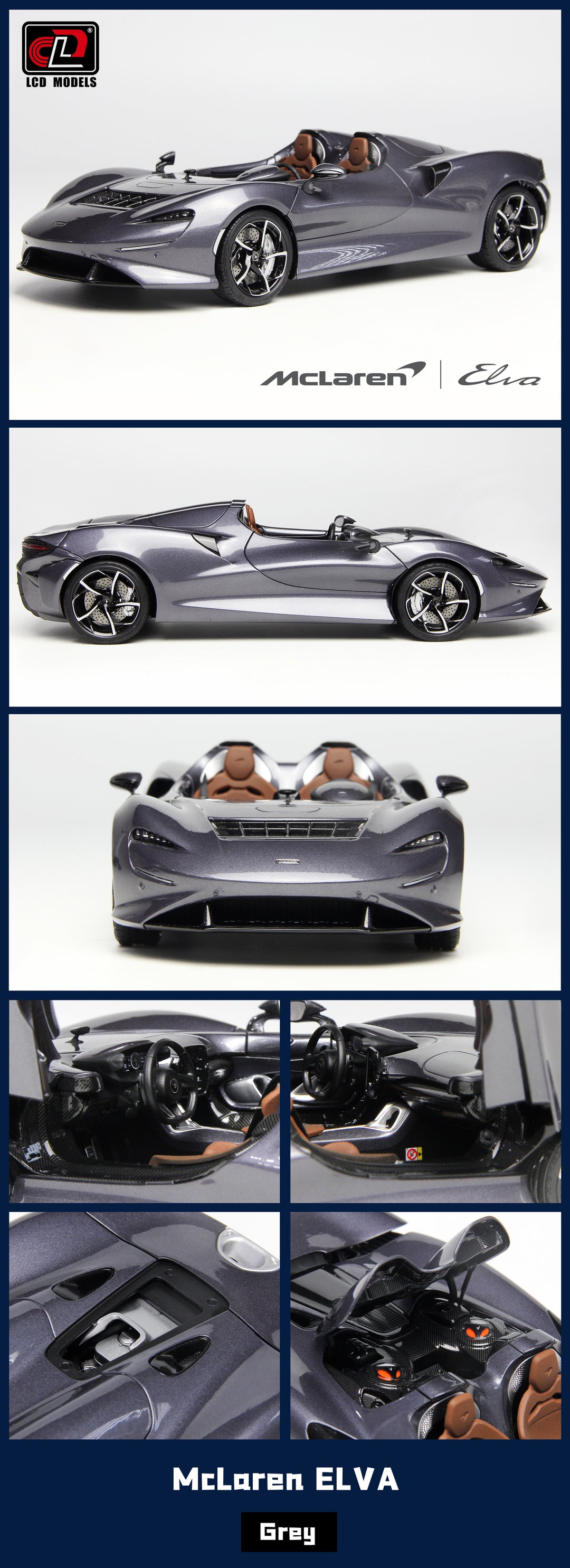 Tecnomodel 1:18 McLaren Elva 2020 gulf bleu / orange / 2ème choix Tecnomodel 1:18 McLaren Elva 2020 gulf bleu / orange / 2ème choix