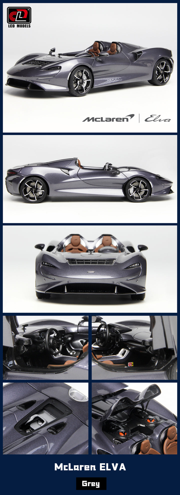 [Preorder] LCD 1:18 McLaren ELVA - Metallic Grey