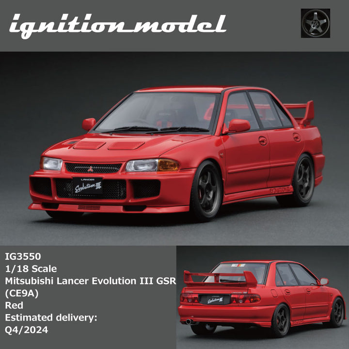 [Preorder] Ignition Model 1:18 Mitsubishi Lancer Evolution III GSR (CE9A) Red