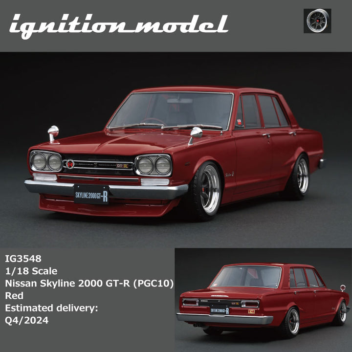 [Preorder] Ignition Model 1:18 Nissan Skyline 2000 GT-R (PGC10) Red IG3548