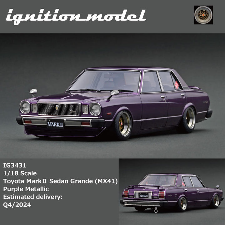 [Preorder] Ignition Model 1:18 Toyota MarkⅡ Sedan Grande (MX41) Purple Metallic