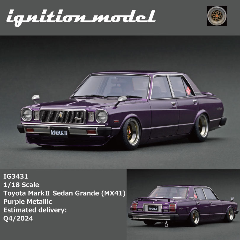 Ignition Model 1:18 Toyota MarkⅡ Sedan Grande (MX41) Purple