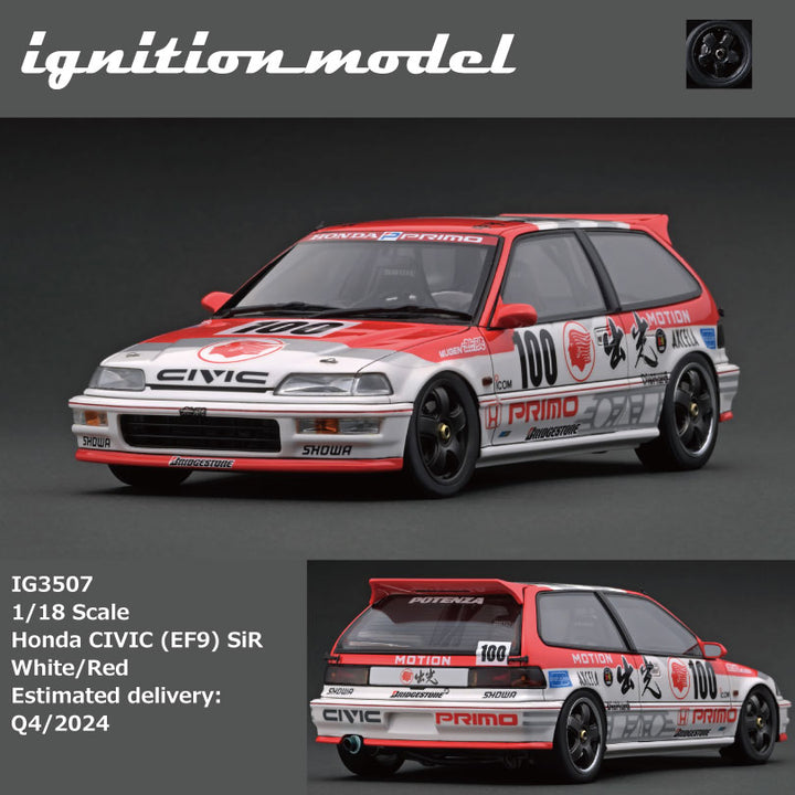 [Preorder] Ignition Model 1:18 Honda CIVIC (EF9) SiR White/Red