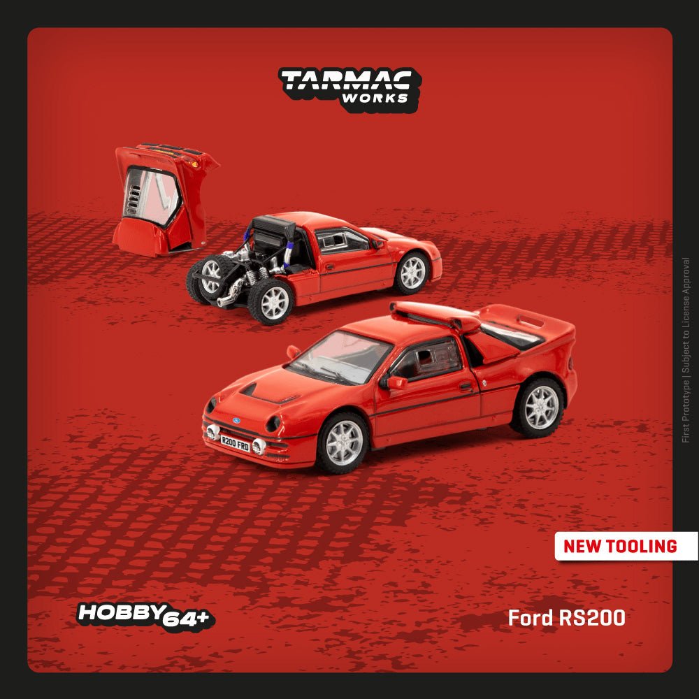 [Preorder] Tarmac Works 1:64 Ford RS200 Red