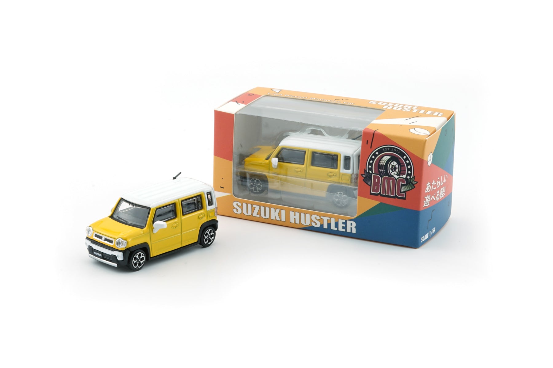 BM Creations 1:64 Suzuki 2019 Hustler -Active Yellow /White Top