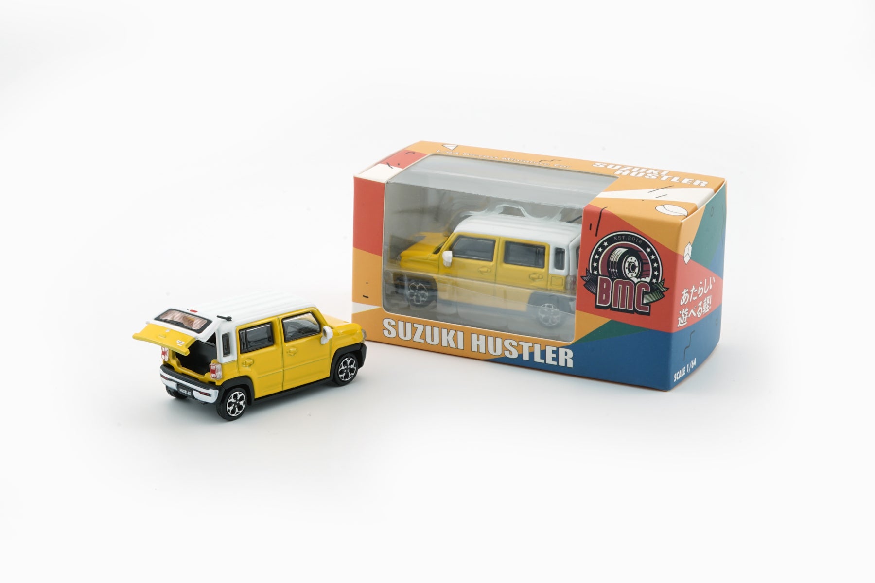 BM Creations 1:64 Suzuki 2019 Hustler -Active Yellow /White Top