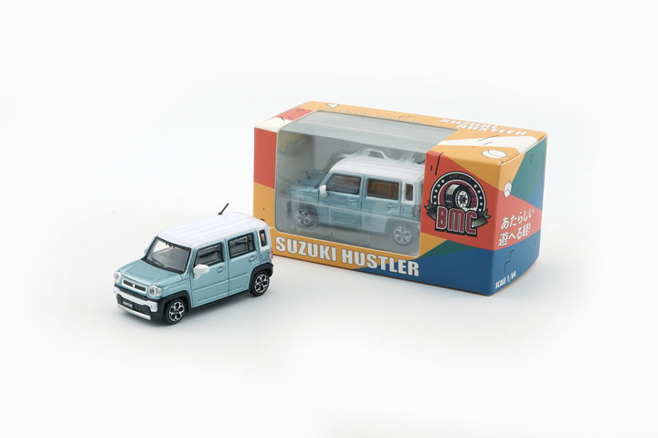 BM Creations 1:64 Suzuki 2019 Hustler -Off Blue Metalic /White Top (RHD) 64B0390