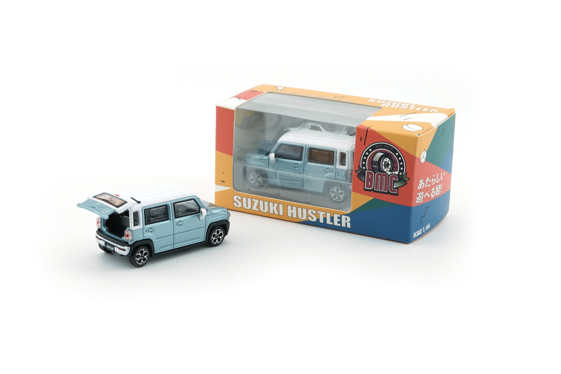 BM Creations 1:64 Suzuki 2019 Hustler -Off Blue Metalic /White Top