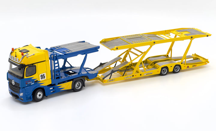 [Preorder] Unique Model 1:64 Mercedes-Benz Actros Double Deck Transporter Spoon Livery