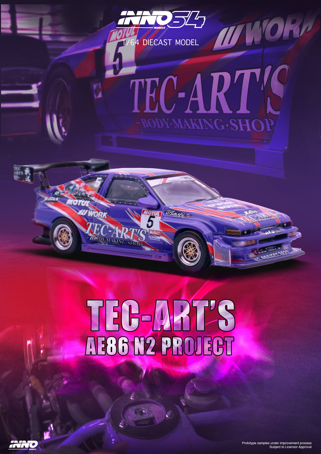 [Preorder] Inno64 1:64 TOYOTA SPRINTER TRUENO AE86 N2 PROJECT BY Tec-Art's IN64-AE86N2-TECART