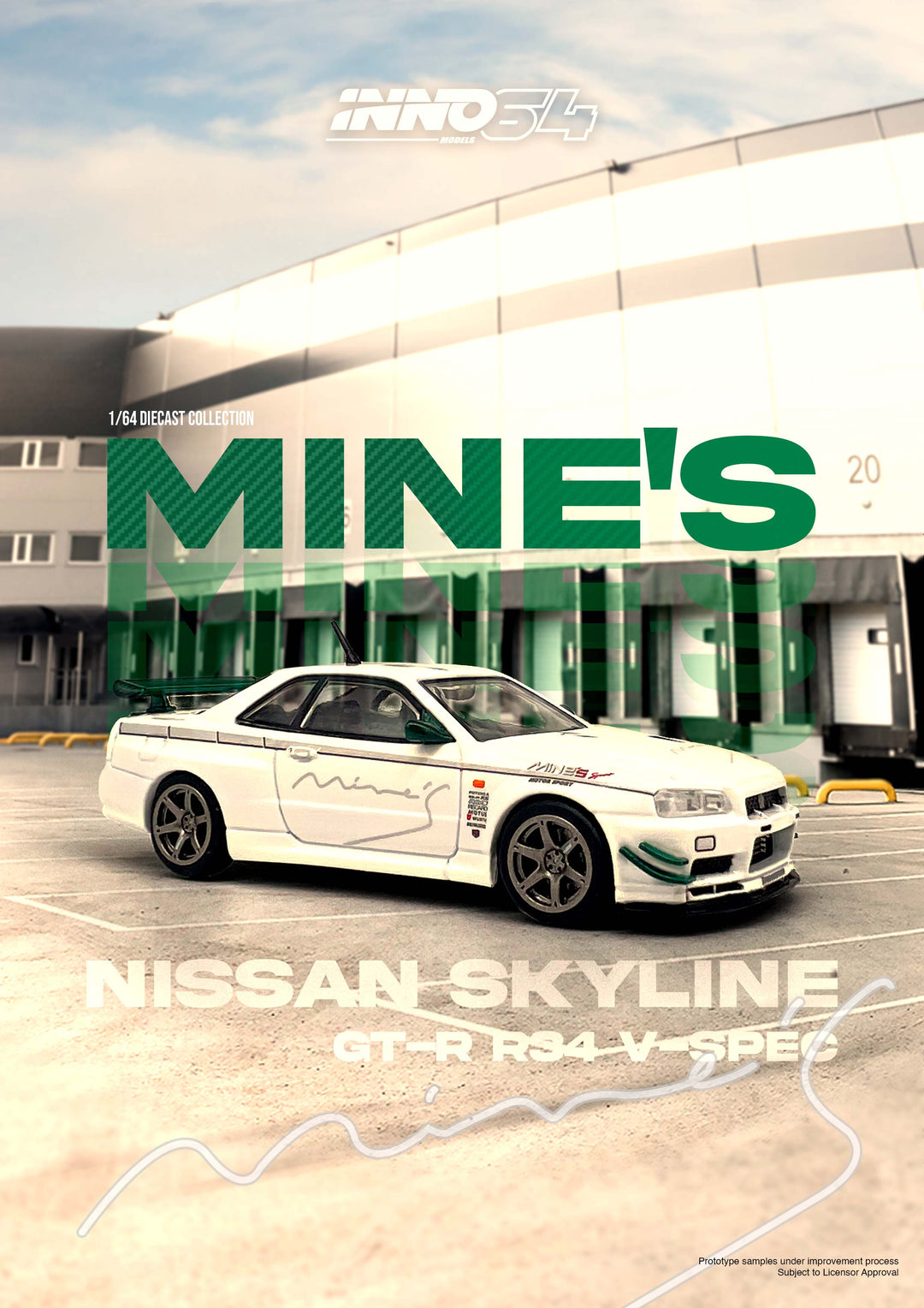 [Preorder] Inno64 1:64 NISSAN SKYLINE GT-R (R34) V-SPEC Tuned by "MINE'S" IN64-R34VS-MINES