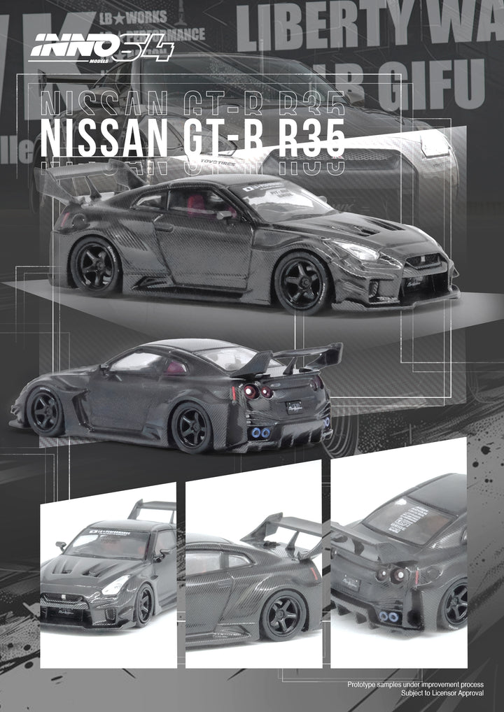 [Preorder] Inno64 1:64 NISSAN GT-R (R35) LBWK SUPER SILHOUETTE 35GT-RR Full Carbon IN64-LBWKR35-FC