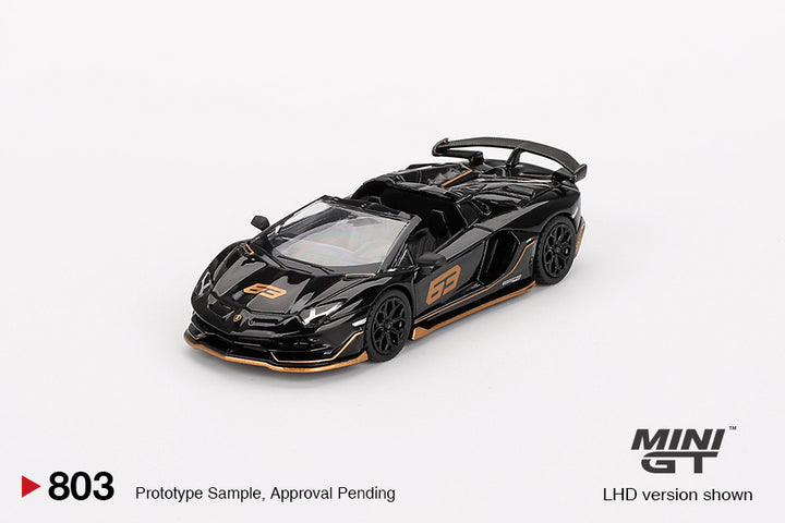 [Preorder] Mini GT 1:64 Lamborghini Aventador SVJ 63 Roadster Nero Aldebaran MGT00803