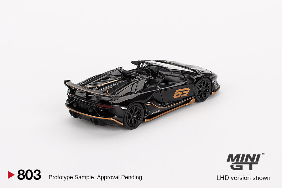 [Preorder] Mini GT 1:64 Lamborghini Aventador SVJ 63 Roadster Nero Aldebaran MGT00803