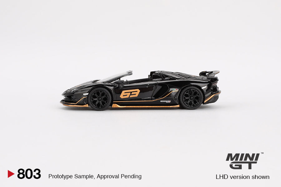 [Preorder] Mini GT 1:64 Lamborghini Aventador SVJ 63 Roadster Nero Aldebaran MGT00803