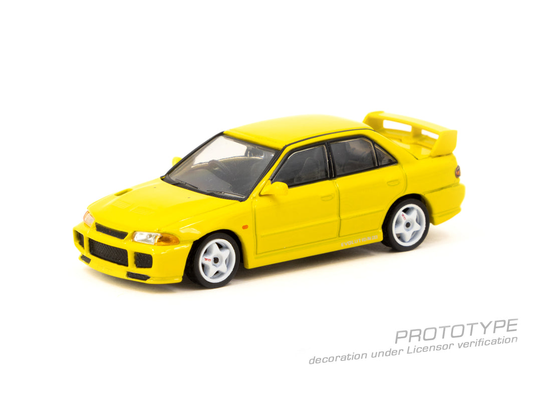 [Preorder] Tarmac Works 1:64 Mitsubishi Lancer GSR Evolution III - Yellow