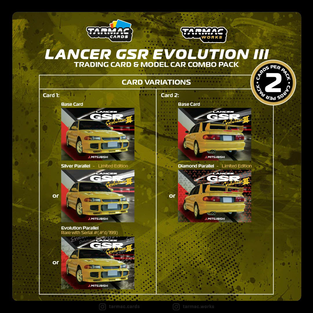 [Preorder] Tarmac Works 1:64 Mitsubishi Lancer GSR Evolution III - Yellow