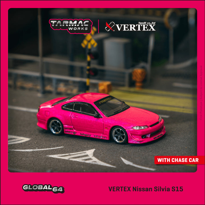 [Preorder] Tarmac Works 1:64 VERTEX Nissan Silvia S15 - Pink Metallic