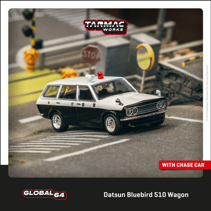 [Preorder] Tarmac Works 1:64 Datsun Bluebird 510 Wagon Japan Police Car