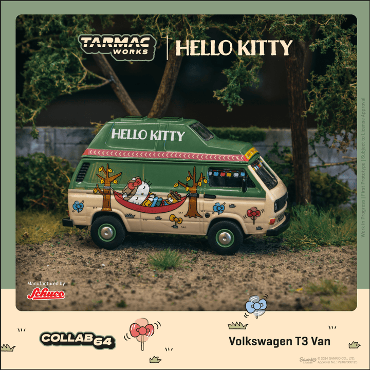 [Preorder] Tarmac Works 1:64 Volkswagen T3 Van Hello Kitty Camping