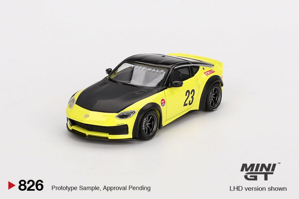 Mini GT 1:64 Nissan Z X LB NATION WORKS Ikazuchi Yellow MGT00826