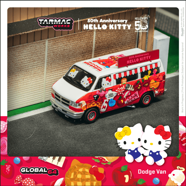 [Preorder] Tarmac Works 1:64 Dodge Van Hello Kitty Food Truck