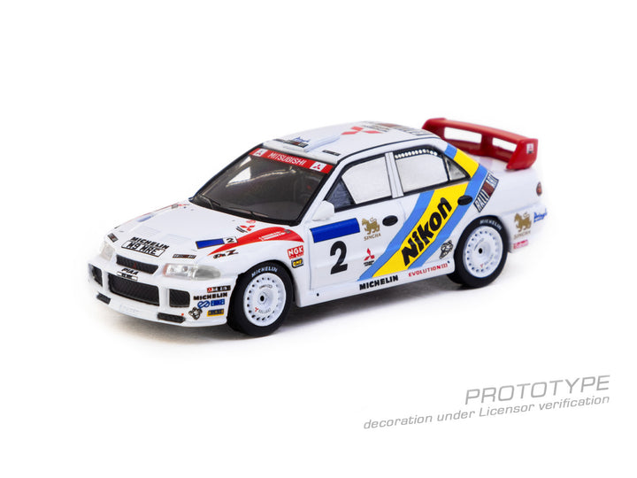 [Preorder] Tarmac Works 1:64 Mitsubishi Lancer Evolution III Hong Kong-Beijing Rally 1995 Winner K. Eriksson / S. Parmander