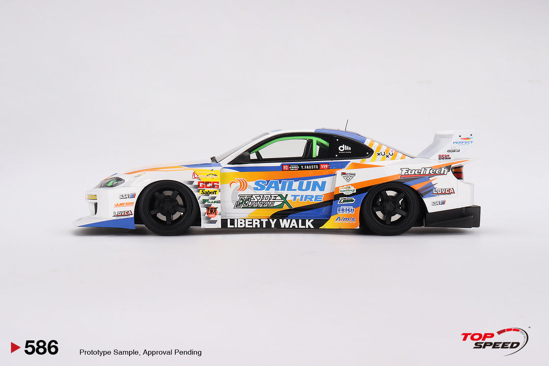 [Preorder] Topspeed 1:18 Nissan LB-Super Silhouette S15 SILVIA #555 2023 Formula Drift Japan