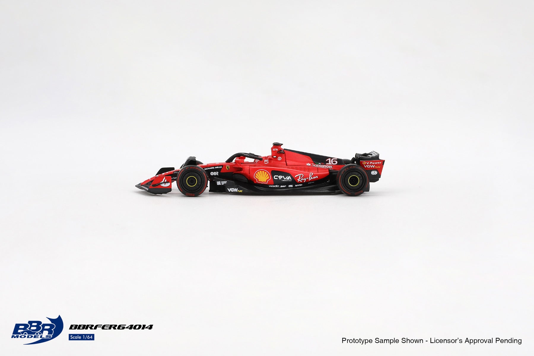 BBR Model 1:64 Ferrari SF23 #16 C. Leclerc 2023 Bahrain GP