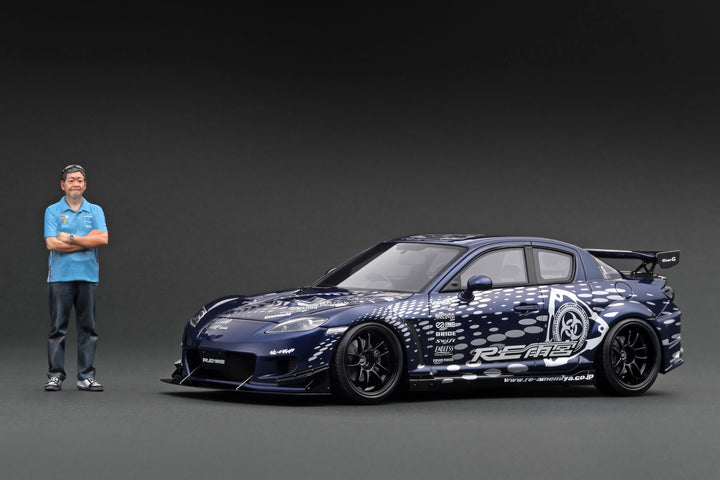 [Preorder] Ignition Model 1:18 Mazda RX-8 (SE3P) RE Amemiya Blue Metallic With Mr. Amemiya