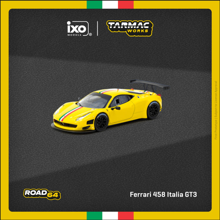 [Preorder] Tarmac Works 1:64 Ferrari 458 Italia GT3 Yellow T64R-073-YL