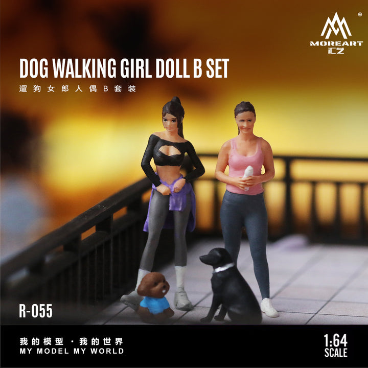 [Preorder] MoreArt 1:64 DOG WALKING GIRL DOLL B SET