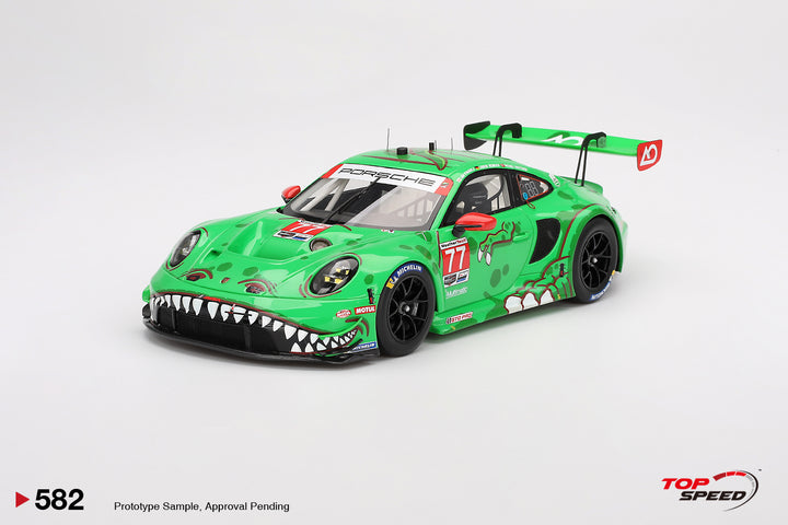 Topspeed 1:18 Porsche 911 GT3 R #77 AO Racing 2024 IMSA Daytona 24 Hrs GTD Pro 2nd Place TS0582