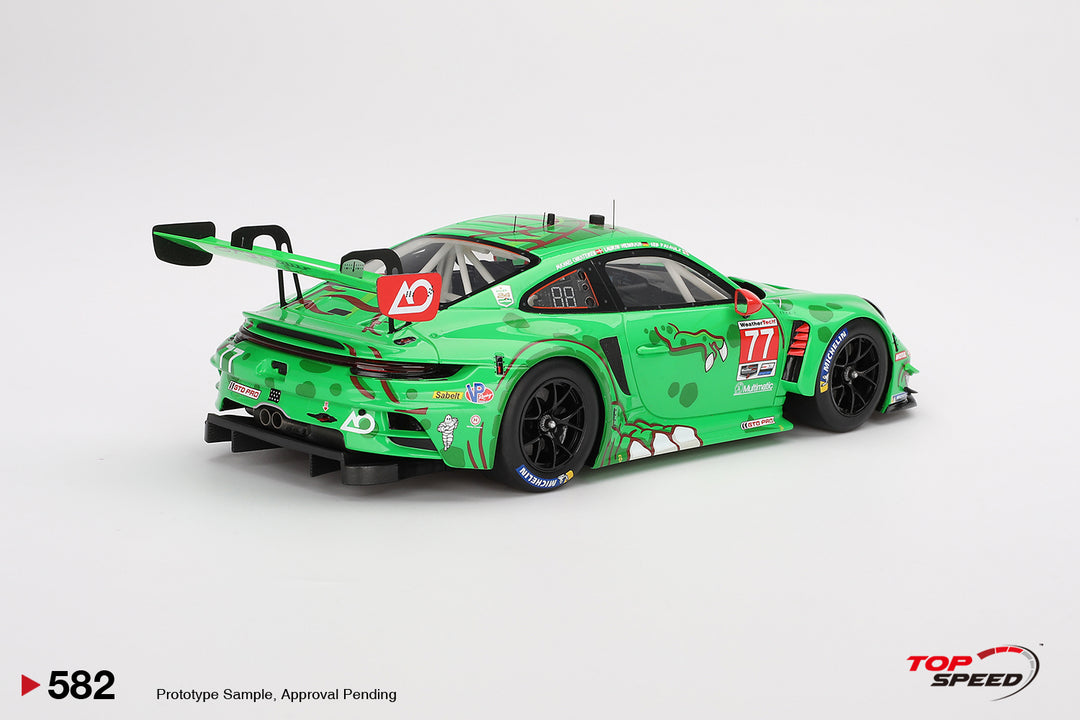 [Preorder] Topspeed 1:18 Porsche 911 GT3 R #77 AO Racing 2024 IMSA Daytona 24 Hrs GTD Pro 2nd Place