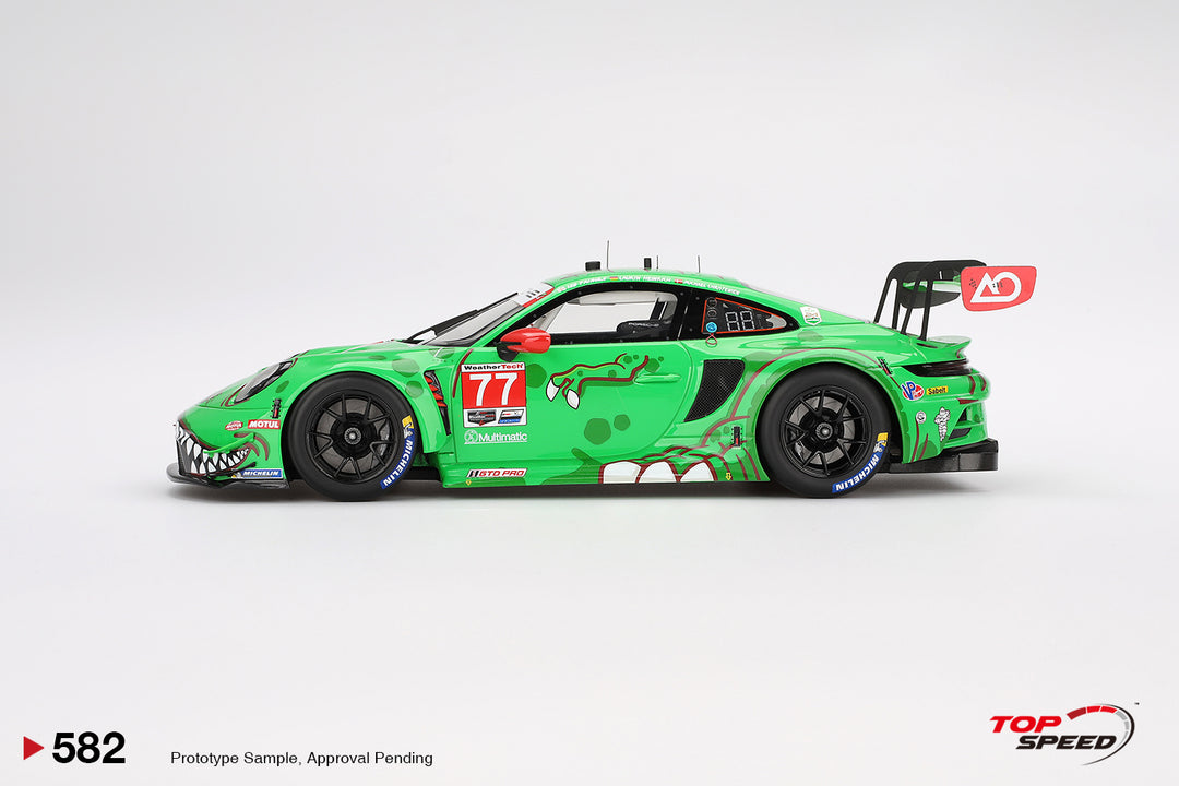 [Preorder] Topspeed 1:18 Porsche 911 GT3 R #77 AO Racing 2024 IMSA Daytona 24 Hrs GTD Pro 2nd Place