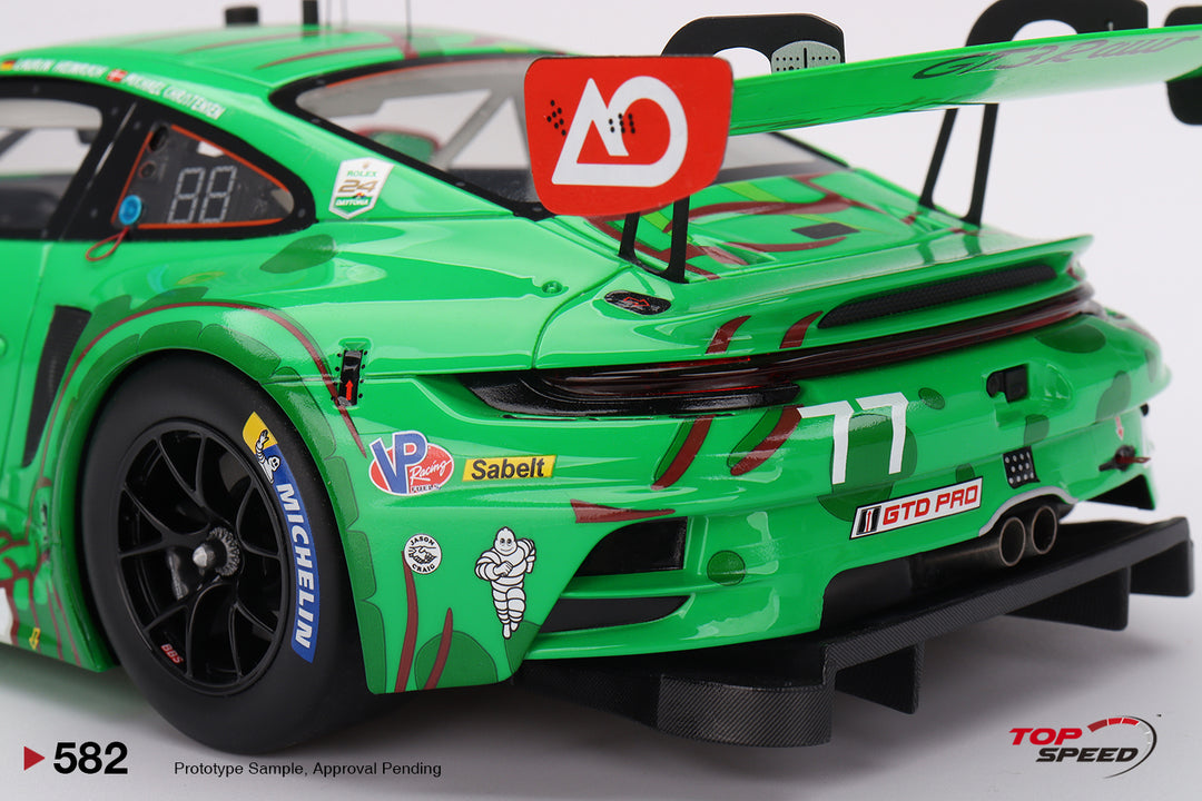 [Preorder] Topspeed 1:18 Porsche 911 GT3 R #77 AO Racing 2024 IMSA Daytona 24 Hrs GTD Pro 2nd Place