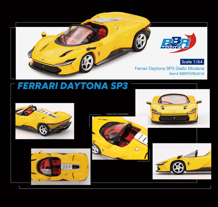 [Preorder] BBR Model 1:64 Ferrari Daytona SP3 Giallo Modena BBRFER64018