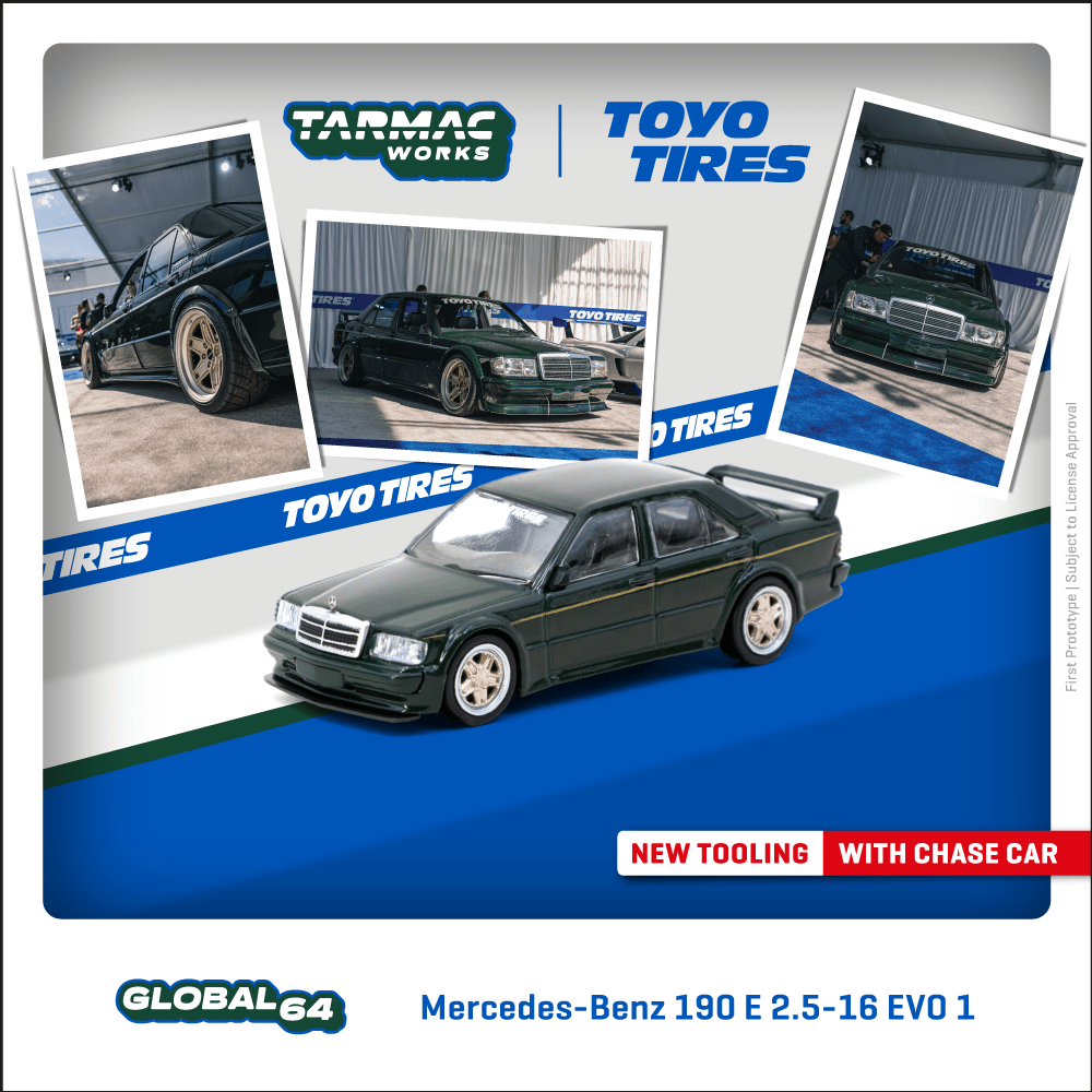 Tarmac Works 1:64 Mercedes-Benz 190 E 2.5-16 EVO 1 TOYO TIRES T64G-057-TOYO