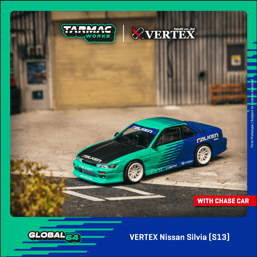 Tarmac Works 1:64 VERTEX Nissan Silvia (S13) Falken T64G-025-FA