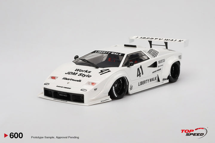 Topspeed 1:18 Lamborghini Countach LB-WORKS White 2024 Tokyo Auto Salon TS0600