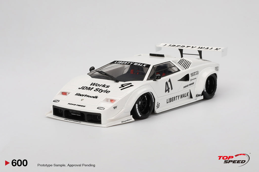 Topspeed 1:18 Lamborghini Countach LB-WORKS White 2024 Tokyo