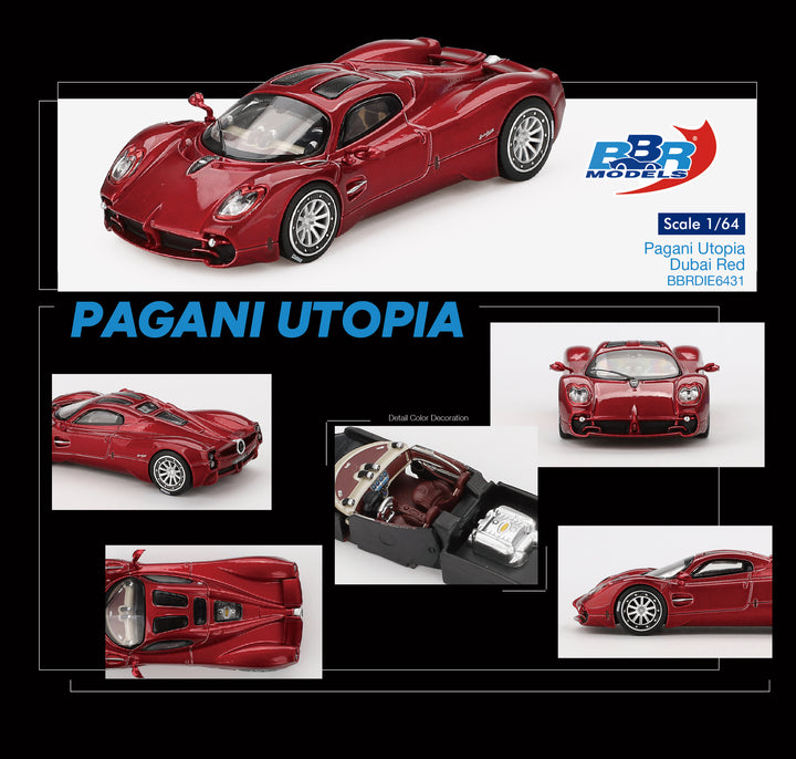 [Preorder] BBR Model 1:64 Pagani Utopia Dubai Red